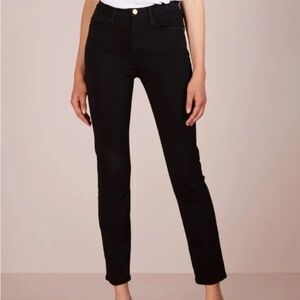 Frame Le High Straight Jeans in Black 28